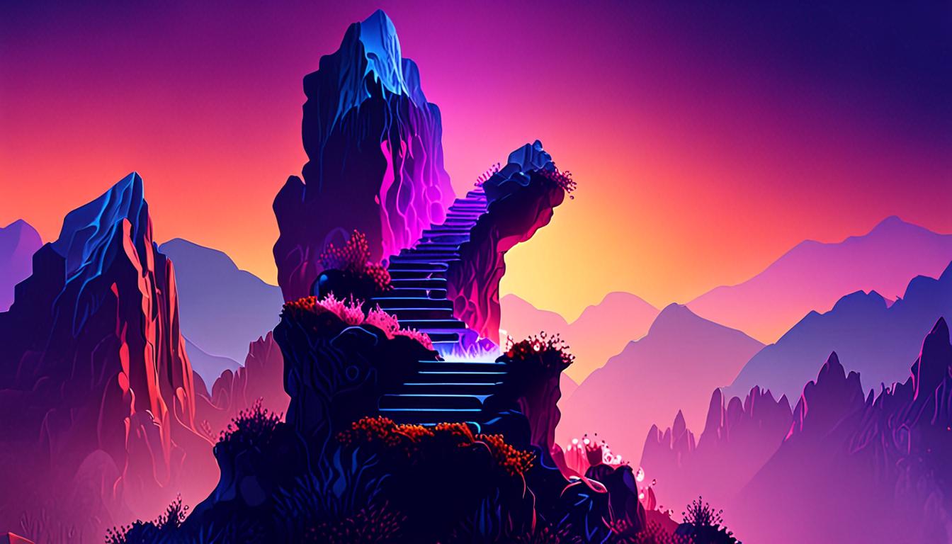 A stylized crystal formation in a nebula environment.