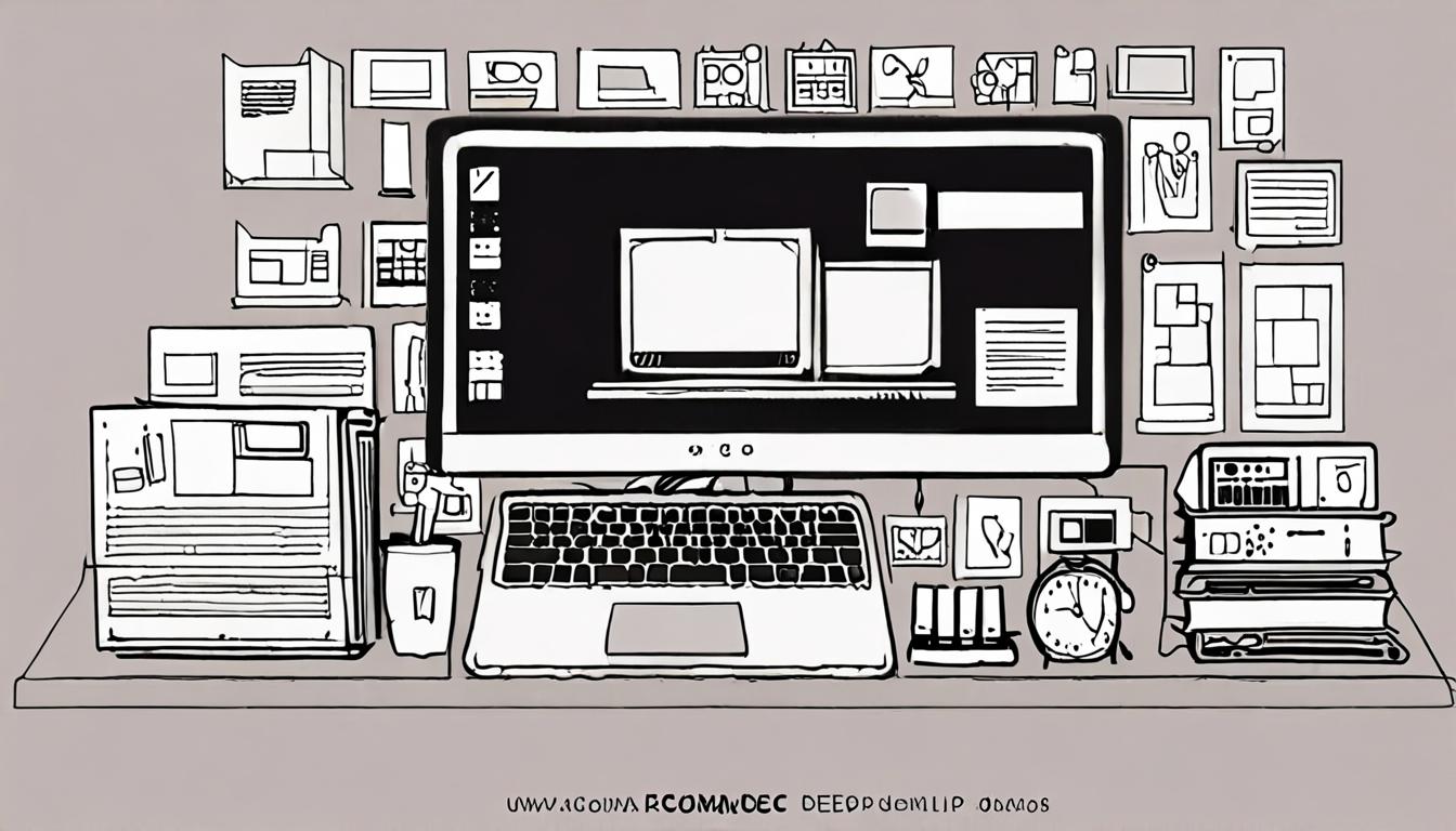 A tidy computer screen with folders and icons