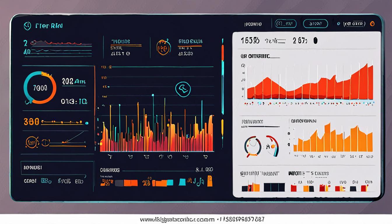 A futuristic fitness dashboard with graphs and charts on a tablet screen