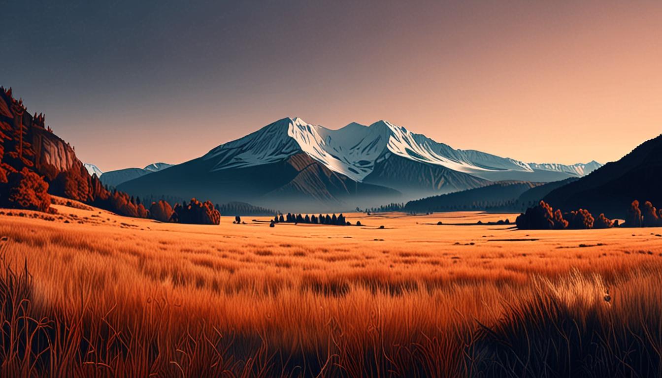 A scenic landscape photo with a prominent object being erased