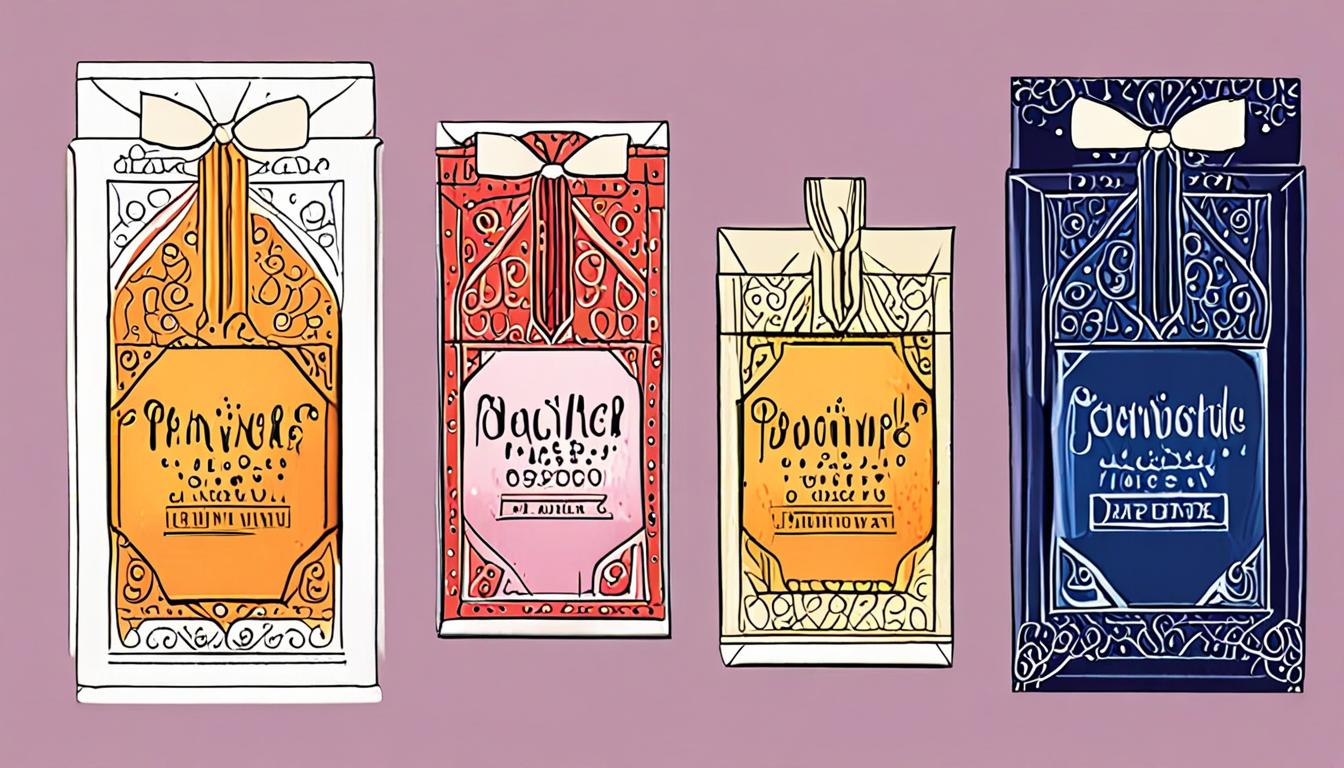 A colorful, stylized illustration of a package with a custom label and design elements
