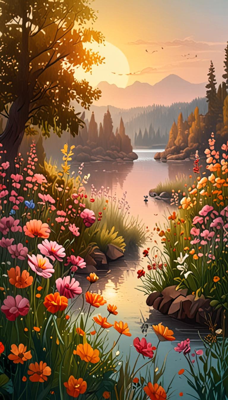 Gentle Morning River Flow — scene 3