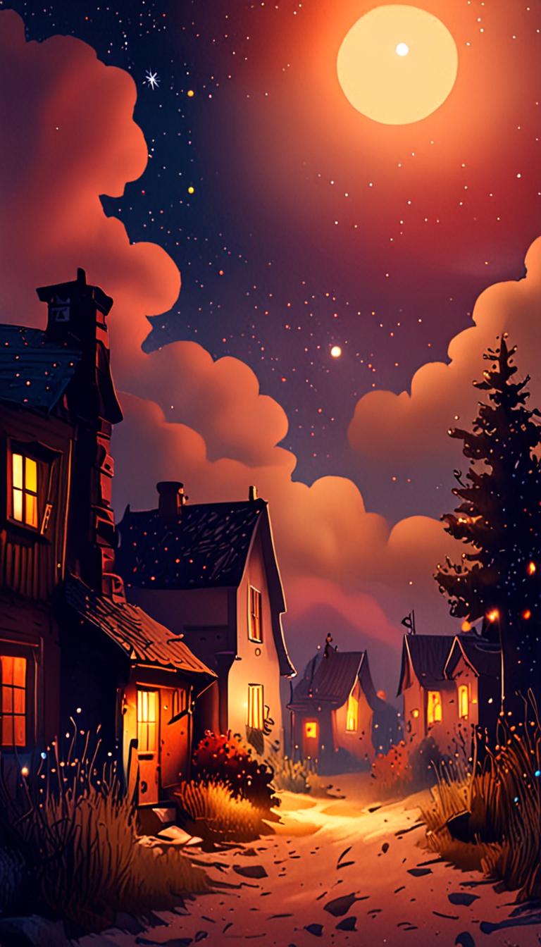 Evening's Peaceful Village Slumber — scene 3